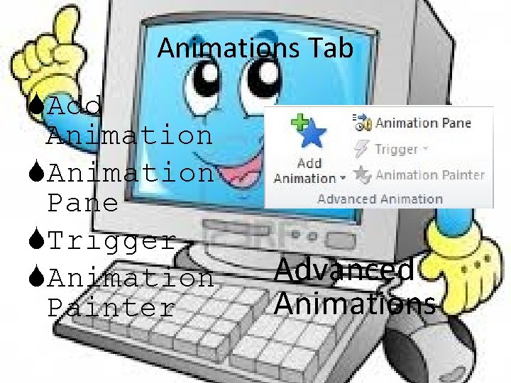 Animations Tab Add Animation Pane Trigger Animation Painter Advanced Animations 