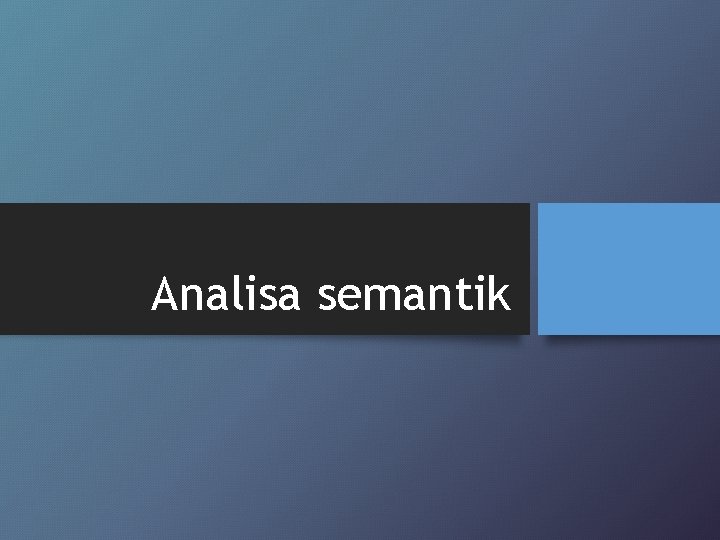 Analisa semantik 