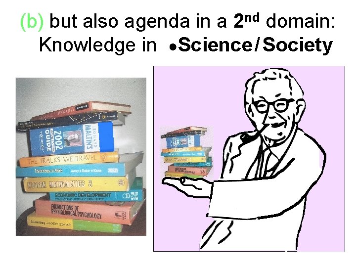 (b) but also agenda in a 2 nd domain: x Knowledge in ●Science /