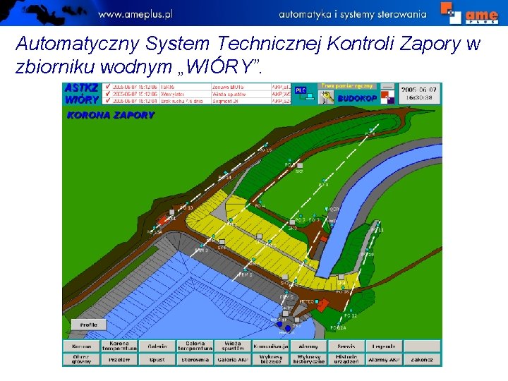 Automatyczny System Technicznej Kontroli Zapory w zbiorniku wodnym „WIÓRY”. 