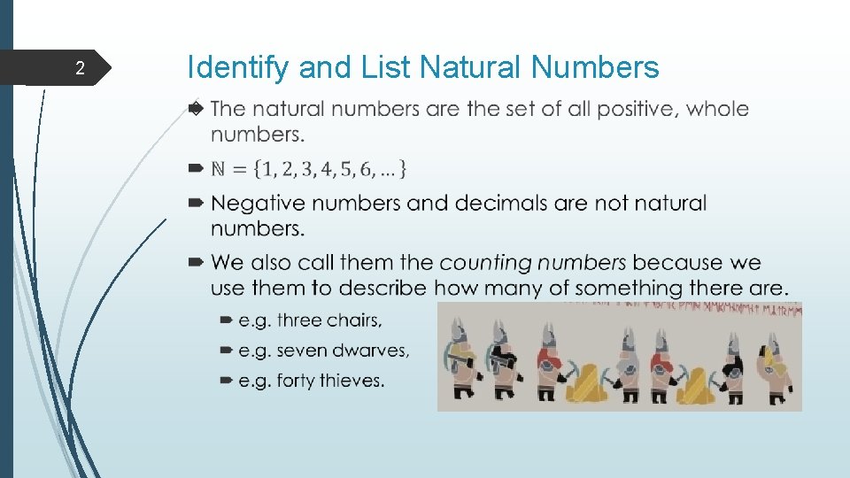 2 Identify and List Natural Numbers  2 Identify and List Natural Numbers