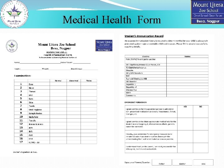 Medical Health Form 