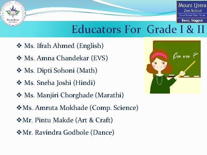 Educators For Grade I & II v Ms. Ifrah Ahmed (English) v Ms. Amna