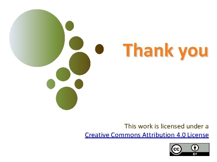 Thank you This work is licensed under a Creative Commons Attribution 4. 0 License