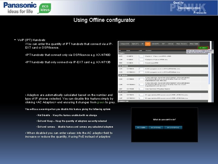 Using Offline configurator • Vo. IP (IPT) Handsets • You can enter the quantity