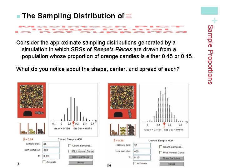 Sampling Distribution of What do you notice about the shape, center, and spread of
