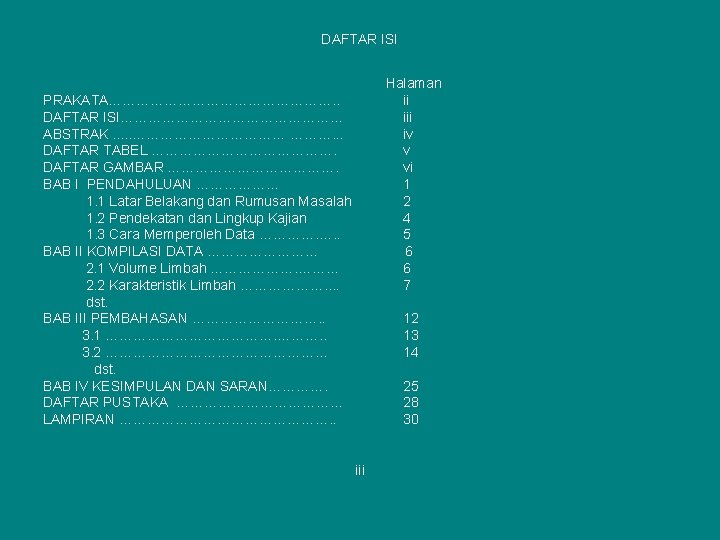 DAFTAR ISI Halaman ii iv v vi 1 2 4 5 6 6 7