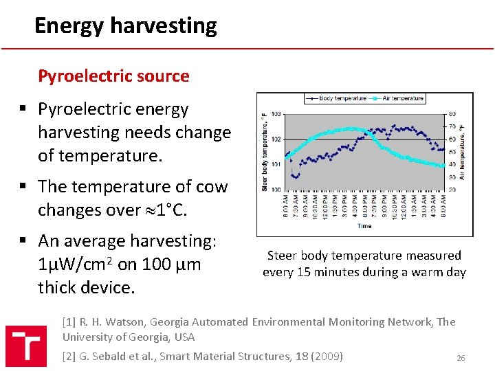 Energy harvesting Pyroelectric source § Pyroelectric energy harvesting needs change of temperature. § The