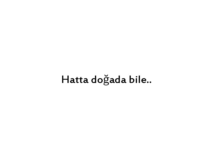 Hatta doğada bile. . 