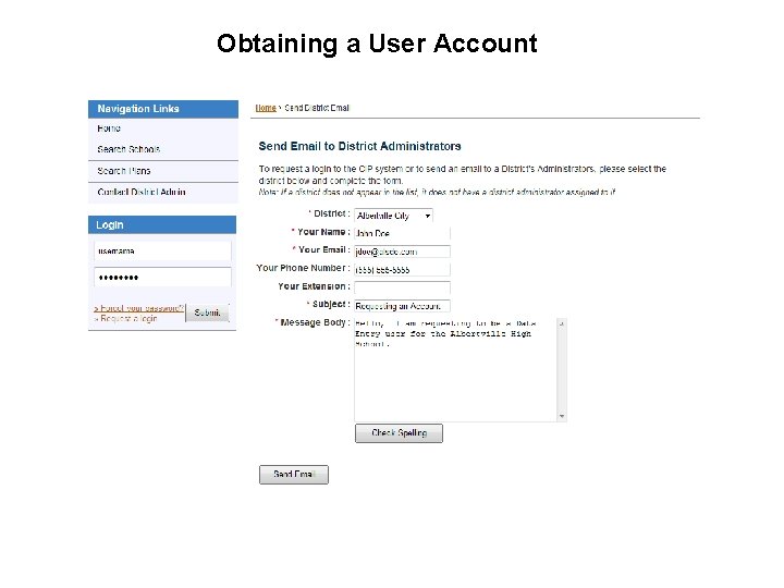 Obtaining a User Account 