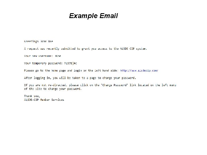 Example Email 