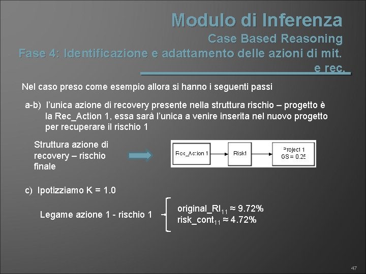 Modulo di Inferenza Case Based Reasoning Fase 4: Identificazione e adattamento delle azioni di