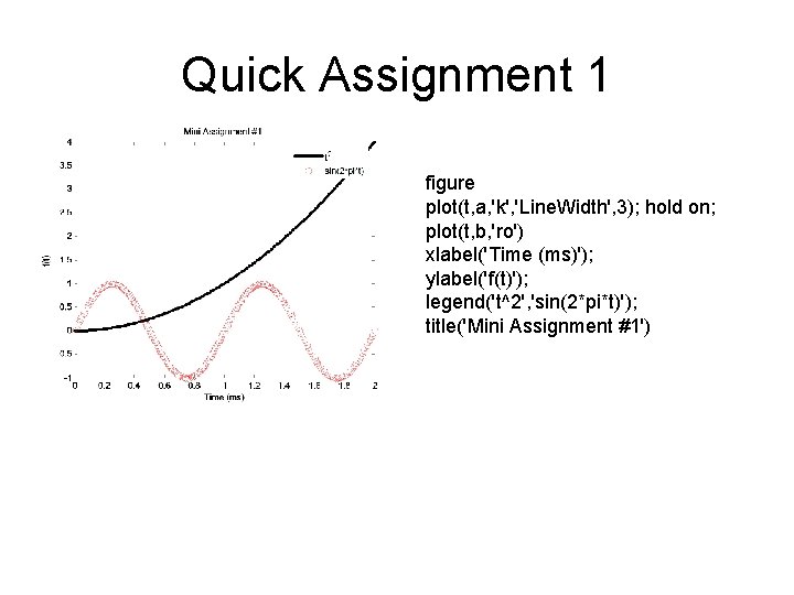 Quick Assignment 1 figure plot(t, a, 'k', 'Line. Width', 3); hold on; plot(t, b, Quick Assignment 1 figure plot(t, a, 'k', 'Line. Width', 3); hold on; plot(t, b,