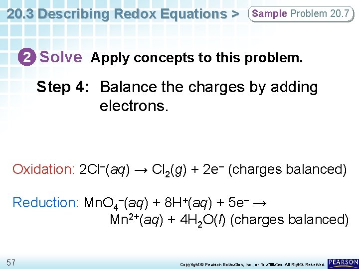 20. 3 Describing Redox Equations > Sample Problem 20. 7 2 Solve Apply concepts