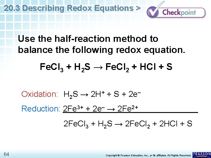 20. 3 Describing Redox Equations > Use the half-reaction method to balance the following