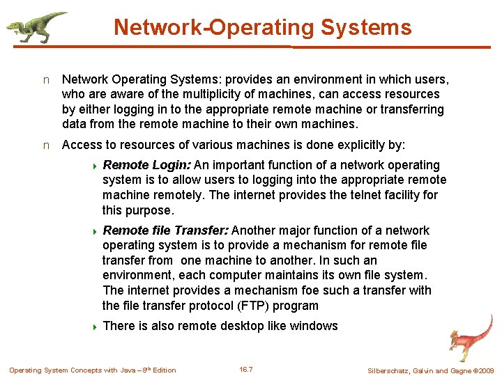 Network-Operating Systems n Network Operating Systems: provides an environment in which users, who are Network-Operating Systems n Network Operating Systems: provides an environment in which users, who are
