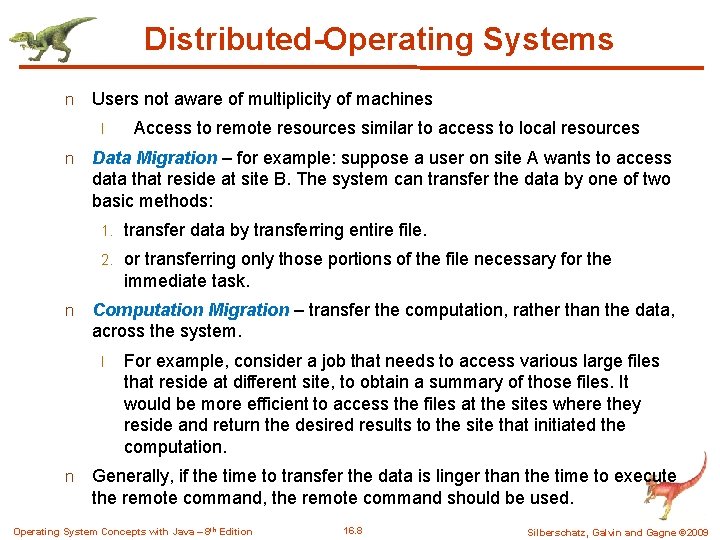 Distributed-Operating Systems n Users not aware of multiplicity of machines l n n Data Distributed-Operating Systems n Users not aware of multiplicity of machines l n n Data