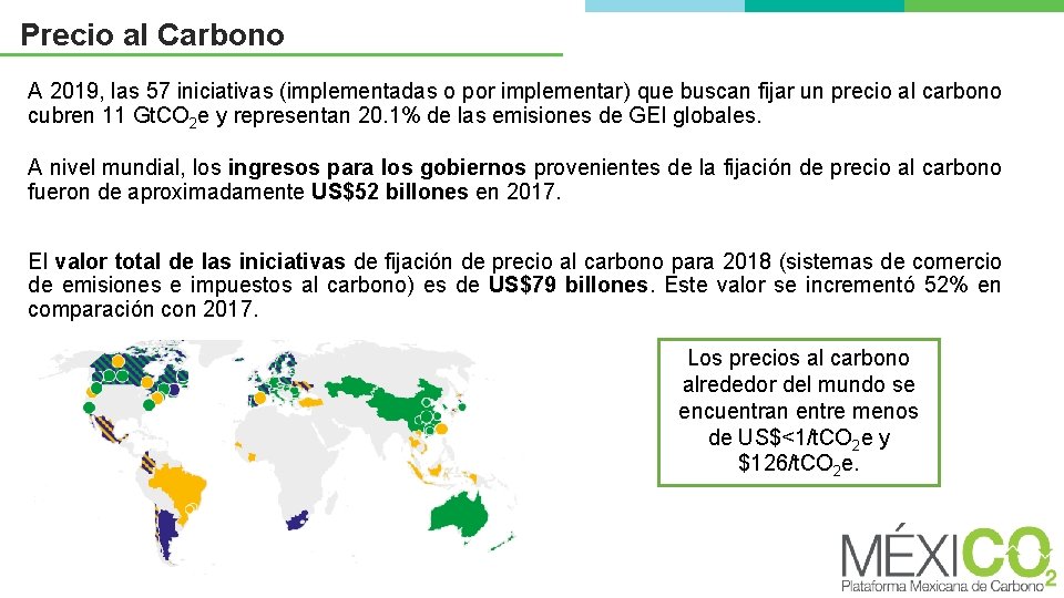 Precio al Carbono A 2019, las 57 iniciativas (implementadas o por implementar) que buscan