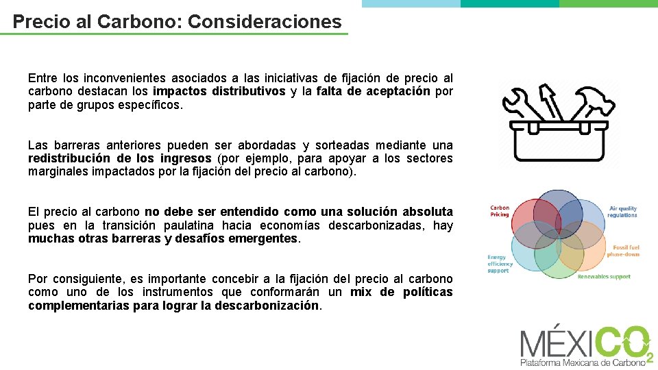Precio al Carbono: Consideraciones Entre los inconvenientes asociados a las iniciativas de fijación de