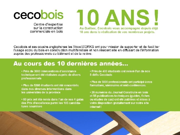 Cecobois fête ses 10 ans! • Développement d’un calculateur carbone – Le projet est
