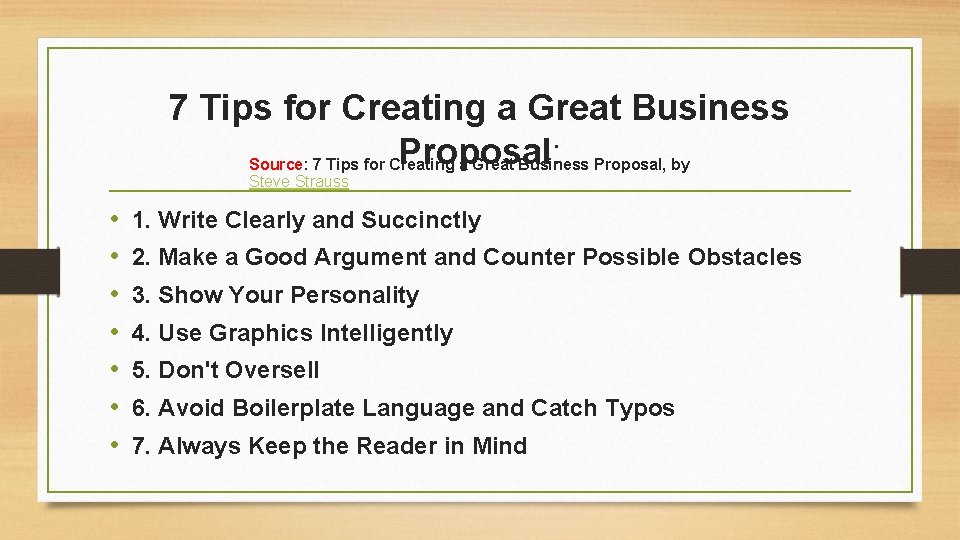 7 Tips for Creating a Great Business Proposal: Source: 7 Tips for Creating a