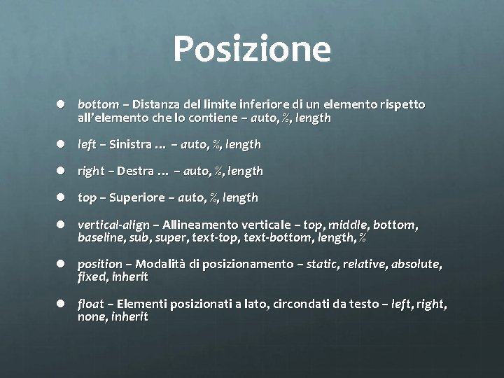 Posizione l bottom – Distanza del limite inferiore di un elemento rispetto all’elemento che