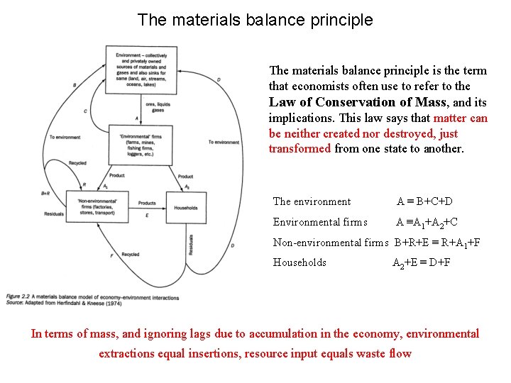 The materials balance principle is the term that economists often use to refer to