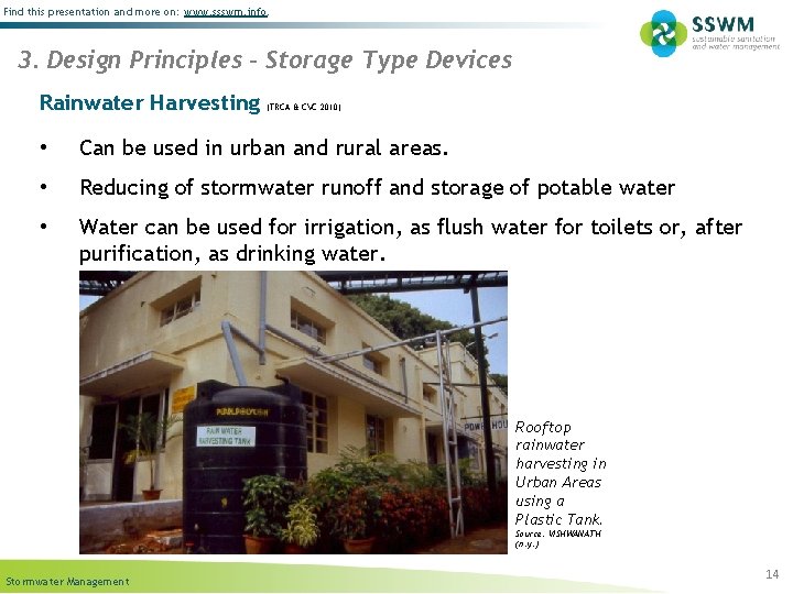 Find this presentation and more on: www. ssswm. info. 3. Design Principles – Storage