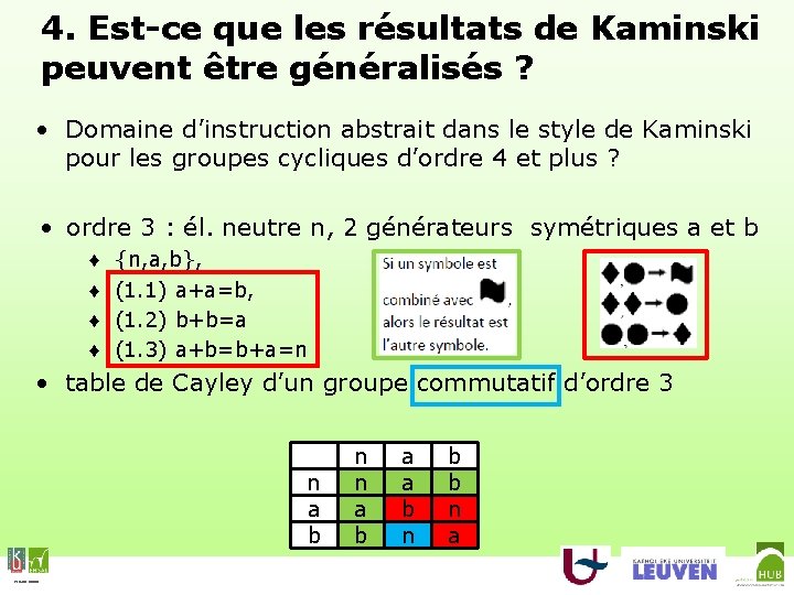 4. Est-ce que les résultats de Kaminski peuvent être généralisés ? • Domaine d’instruction