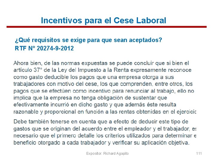 Incentivos para el Cese Laboral ¿Qué requisitos se exige para que sean aceptados? RTF