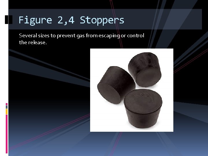 Figure 2, 4 Stoppers Several sizes to prevent gas from escaping or control the