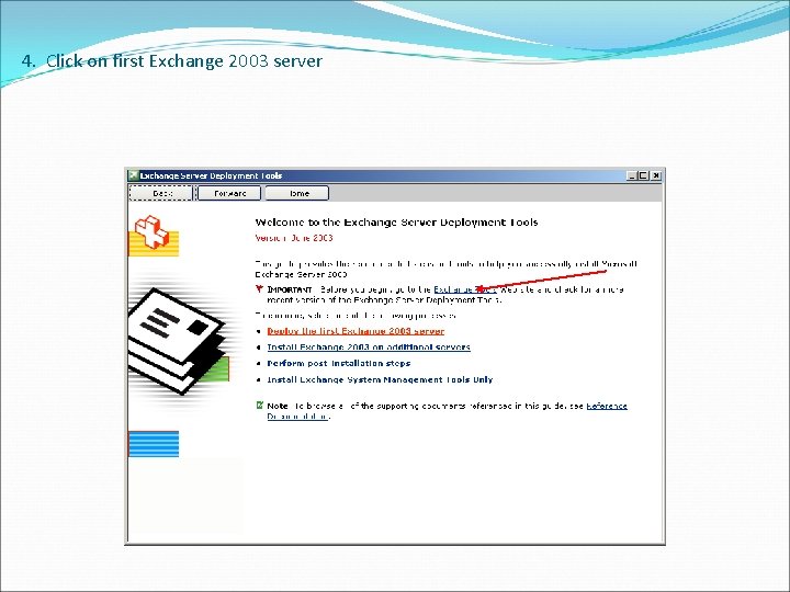 4. Click on first Exchange 2003 server 
