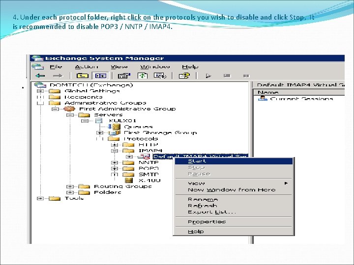4. Under each protocol folder, right click on the protocols you wish to disable