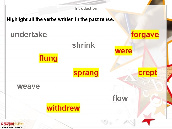 What is an active verb The main focus