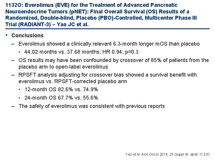 1132 O: Everolimus (EVE) for the Treatment of Advanced Pancreatic Neuroendocrine Tumors (p. NET):