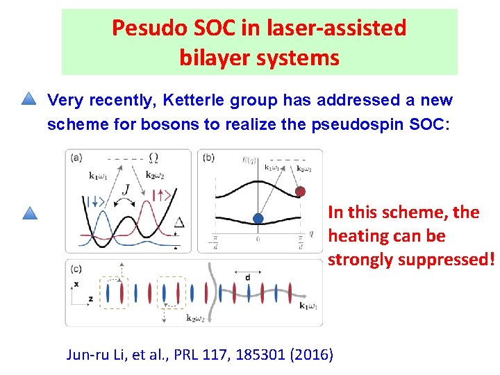 Pesudo SOC in laser-assisted bilayer systems Very recently, Ketterle group has addressed a new