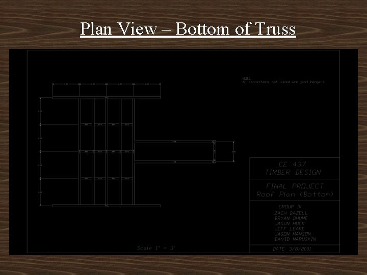 Plan View – Bottom of Truss 