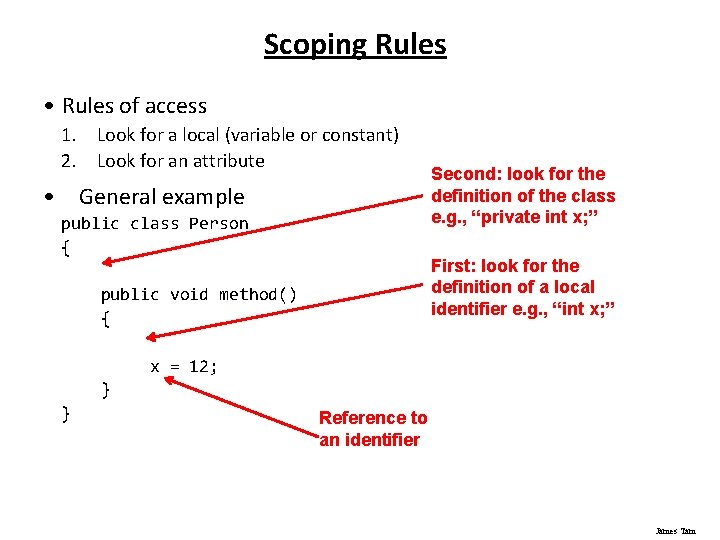 Scoping Rules • Rules of access 1. Look for a local (variable or constant)