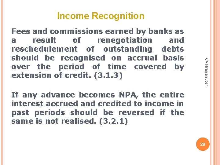 Income Recognition CA Niranjan Joshi Fees and commissions earned by banks as a result