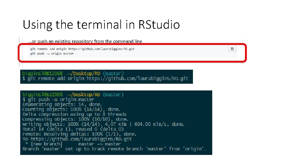 Using the terminal in RStudio Using the terminal in RStudio
