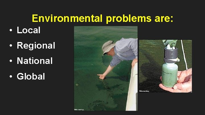 Environmental problems are: • Local • Regional • National • Global 