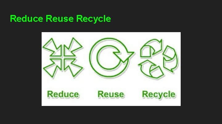 Reduce Reuse Recycle 