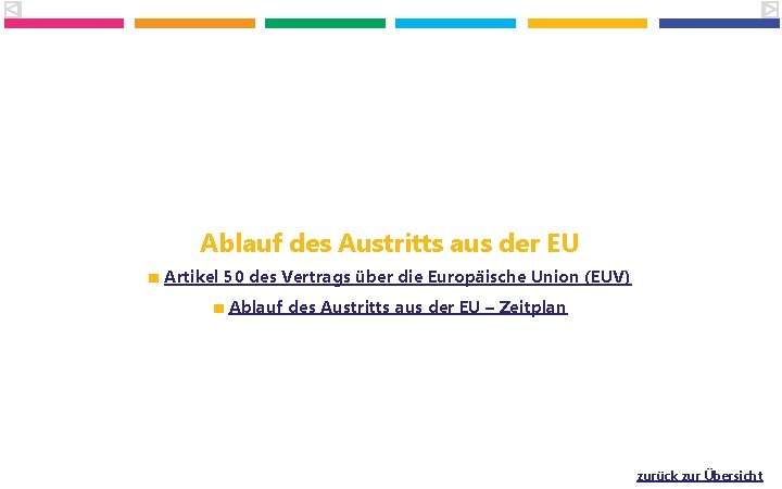 Ablauf des Austritts aus der EU ■ Artikel 50 des Vertrags über die Europäische