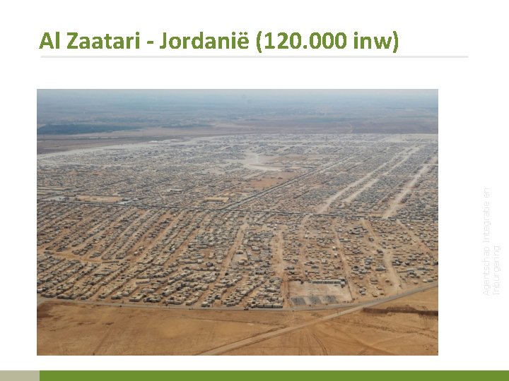 Agentschap Integratie en Inburgering Al Zaatari - Jordanië (120. 000 inw) 10 