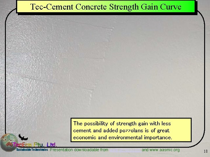 Tec-Cement Concrete Strength Gain Curve The possibility of strength gain with less cement and