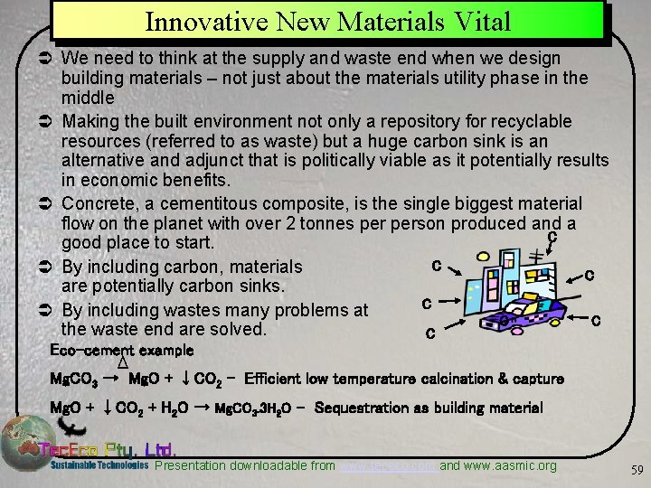 Innovative New Materials Vital Ü We need to think at the supply and waste