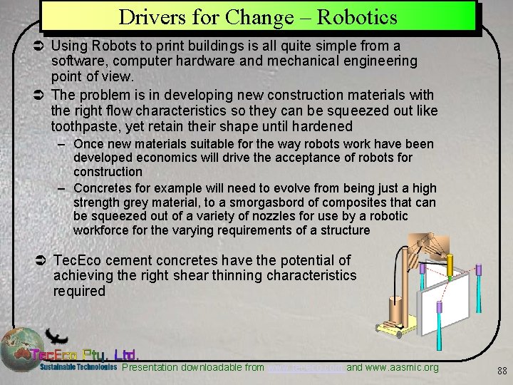 Drivers for Change – Robotics Ü Using Robots to print buildings is all quite