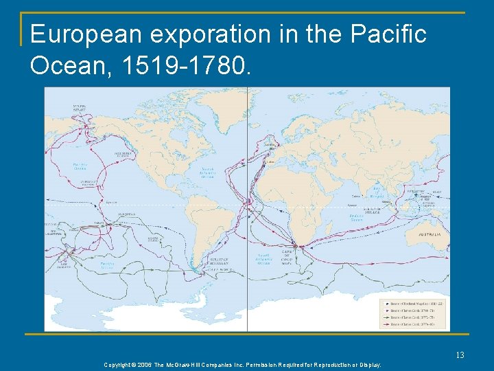 European exporation in the Pacific Ocean, 1519 -1780. 13 Copyright © 2006 The Mc.