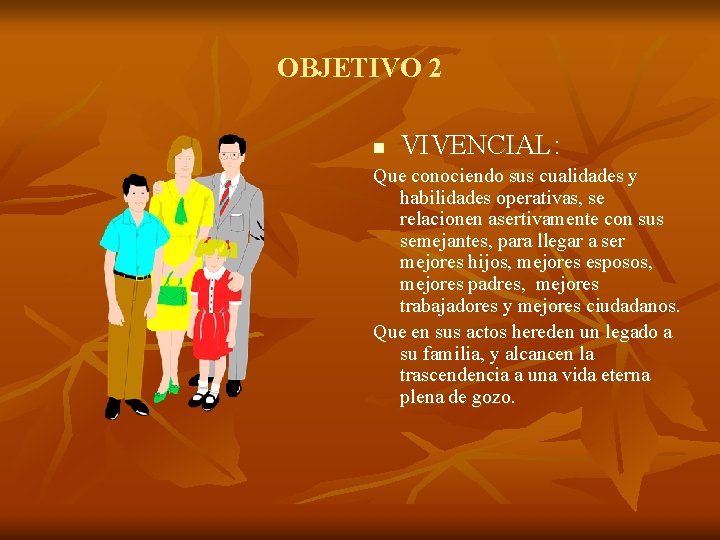 OBJETIVO 2 n VIVENCIAL: Que conociendo sus cualidades y habilidades operativas, se relacionen asertivamente