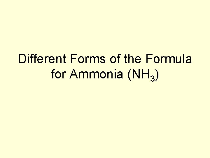 Different Forms of the Formula for Ammonia (NH 3) 